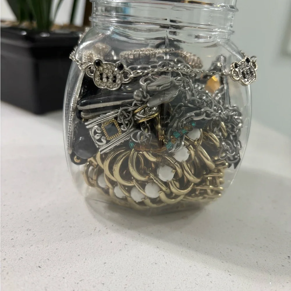 Mystery Jewelry Jar Silver, Gold, Colorful, Rhinestone Costume & Vintage - Picture 5 of 6